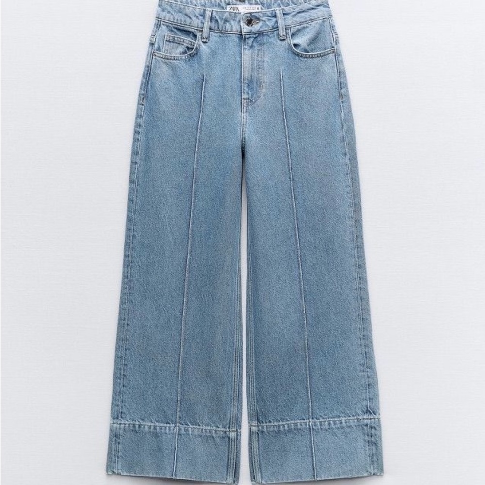 Zara Wide Leg Cropped Jeans